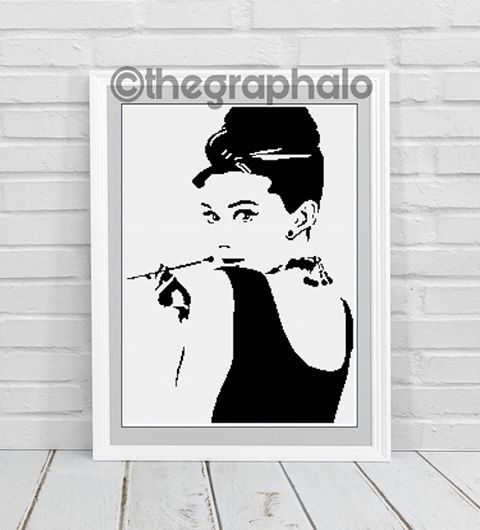 audrey hepburn black and white silhouette