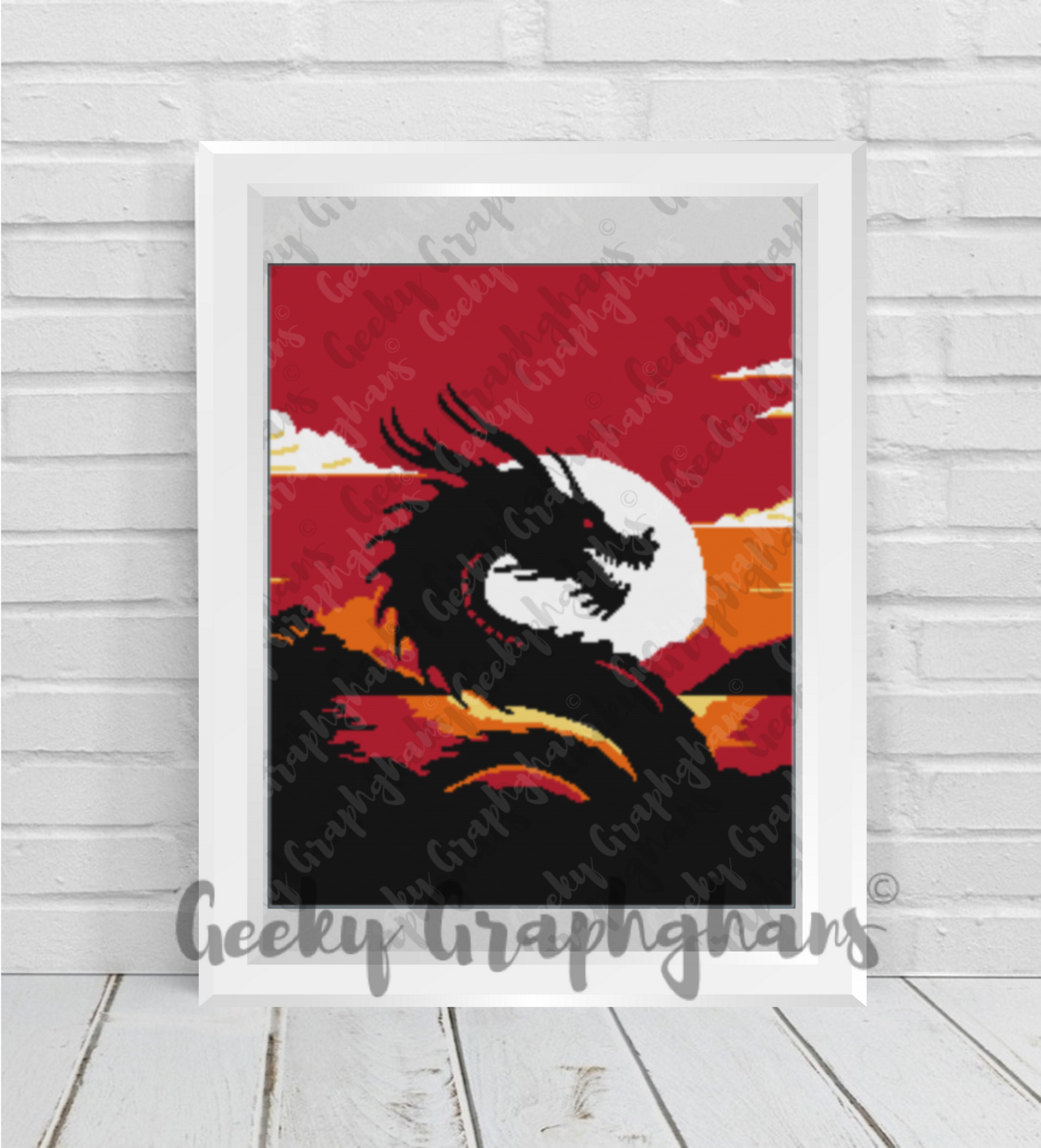 Dragon Sunset Crochet Graphghan Pattern
