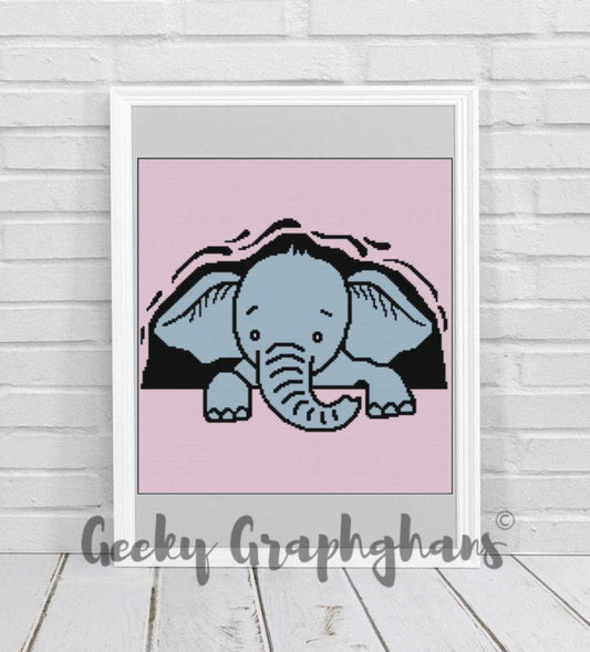 Hiding Elephant Crochet Graphghan Pattern