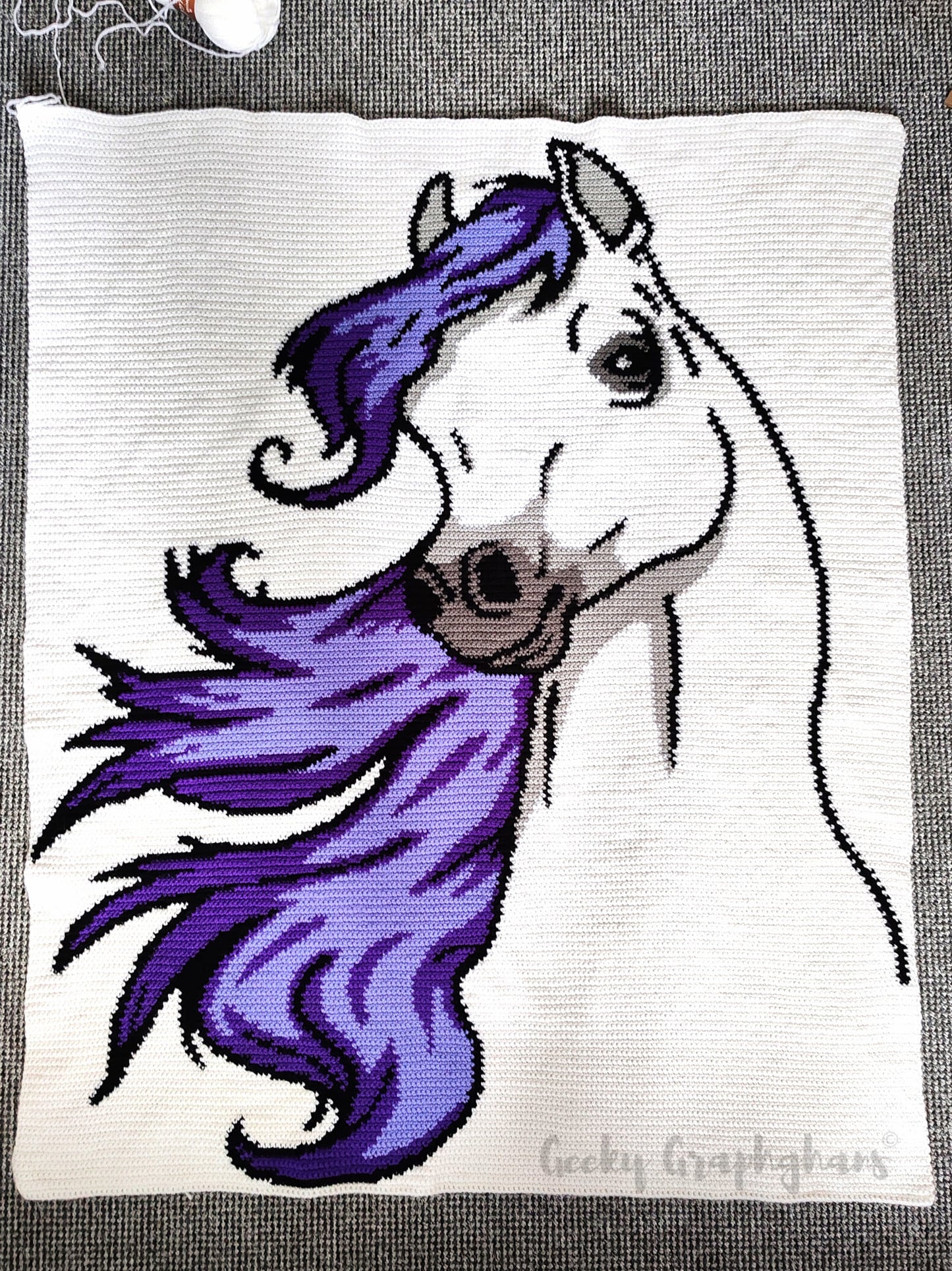 Horse In Purples Graphghan Pattern