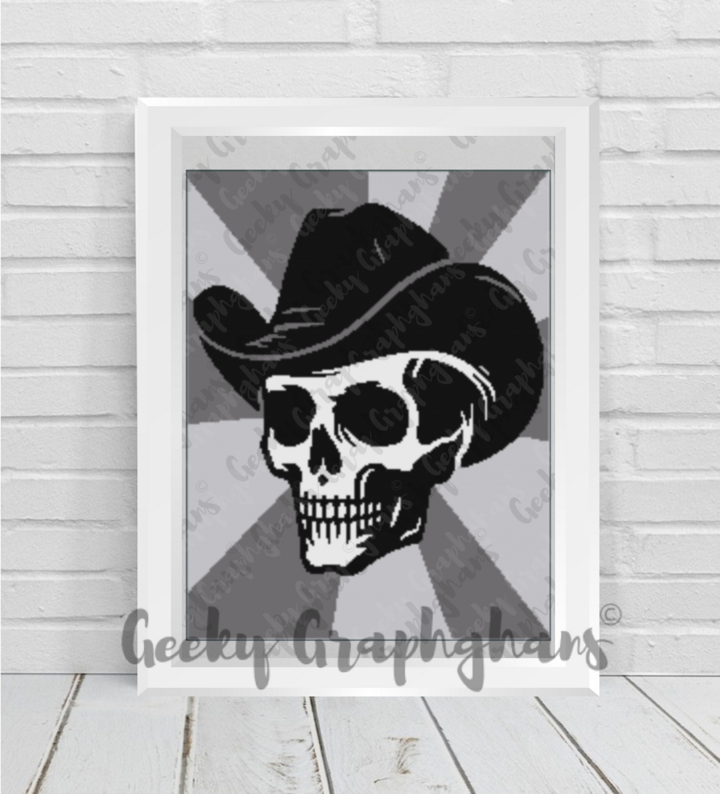 Cowboy Skull Crochet Graphghan Pattern