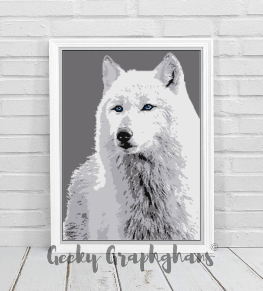 White Wolf Crochet Graphghan Pattern – Geeky Graphghans